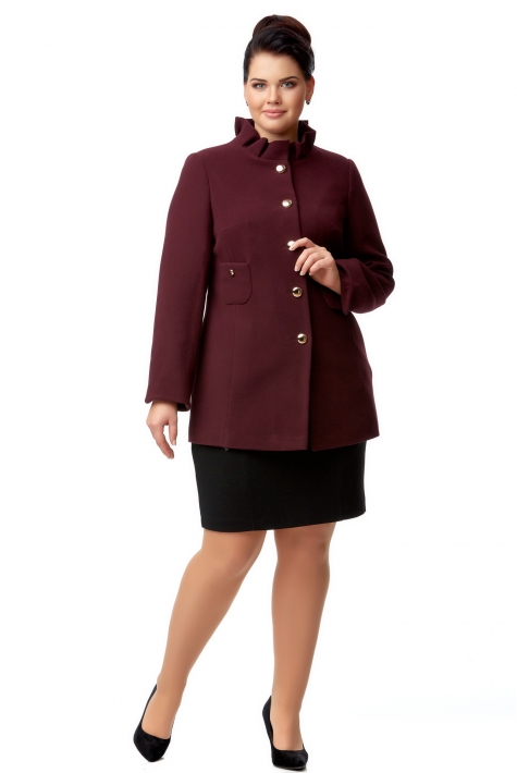 Женское пальто из текстиля с воротником 8000915