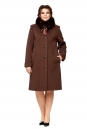 Женское пальто из текстиля с воротником, отделка песец 8000993