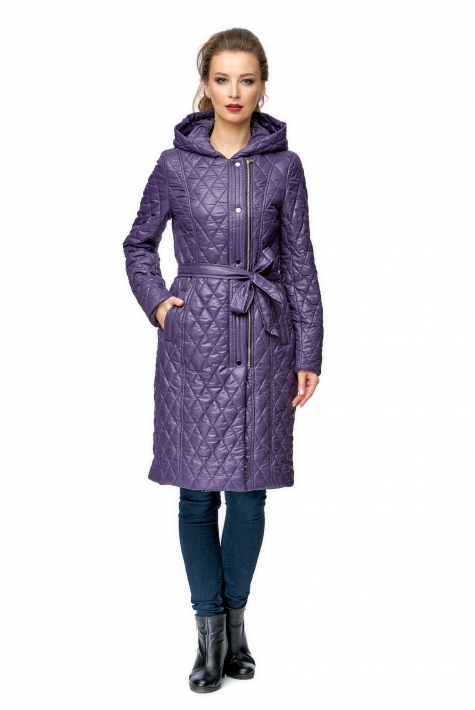 Женское пальто из текстиля с капюшоном 8000995