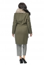 Женское пальто из текстиля с воротником, отделка песец 8001122-3