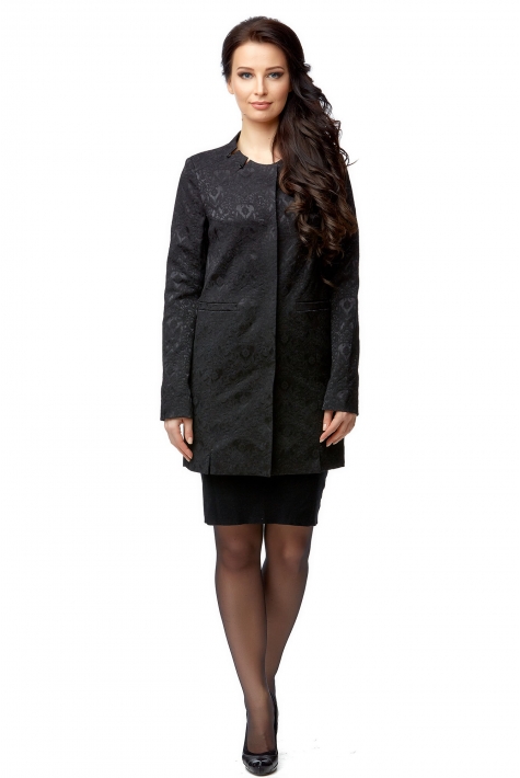 Женское пальто из текстиля без воротника 8001856