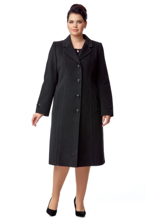 Женское пальто из текстиля с воротником 8001945