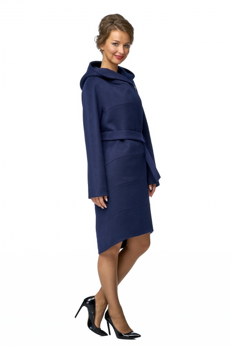 Женское пальто из текстиля с капюшоном 8002210