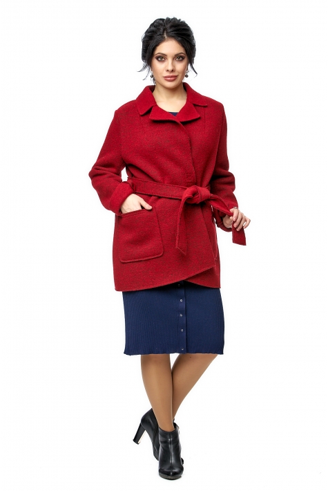 Женское пальто из текстиля с воротником 8002211