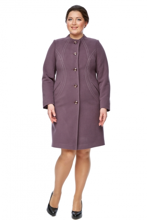 Женское пальто из текстиля без воротника 8002588