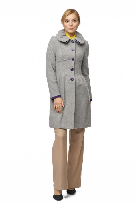 Женское пальто из текстиля с воротником 8003060