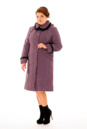 Женское пальто из текстиля с капюшоном, отделка норка 8009993-2