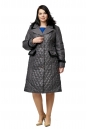 Женское пальто из текстиля с капюшоном, отделка норка 8010036