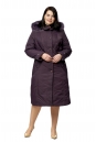 Женское пальто из текстиля с капюшоном, отделка песец 8010080