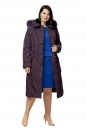 Женское пальто из текстиля с капюшоном, отделка песец 8010080-2