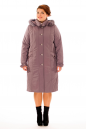 Женское пальто из текстиля с капюшоном, отделка песец 8010112