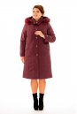 Женское пальто из текстиля с капюшоном, отделка песец 8010115