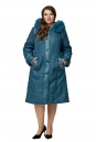 Женское пальто из текстиля с капюшоном, отделка песец 8010185-2