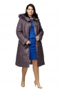 Женское пальто из текстиля с капюшоном, отделка песец 8010431-2