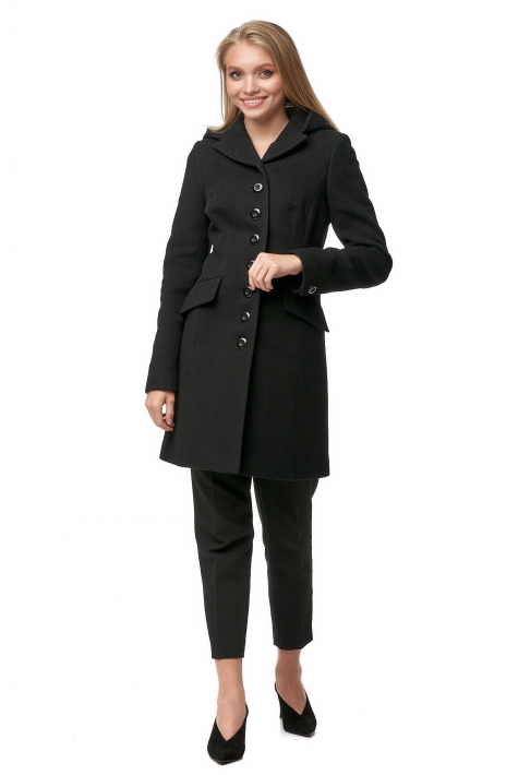 Женское пальто из текстиля с капюшоном 8012083