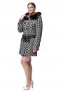 Женское пальто из текстиля с капюшоном, отделка песец 8012227-2