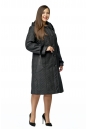 Женское пальто из текстиля с капюшоном, отделка норка 8015946