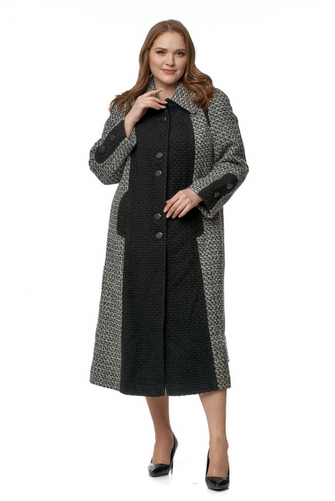 Женское пальто из текстиля с воротником 8016413