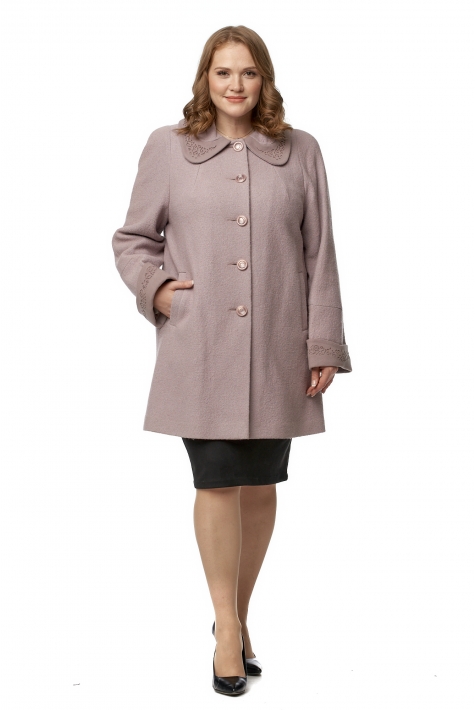 Женское пальто из текстиля с воротником 8019167