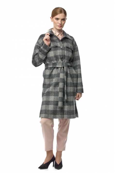 Женское пальто из текстиля с воротником 8021511