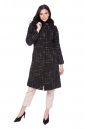 Женское пальто из текстиля с капюшоном, отделка песец 8021827