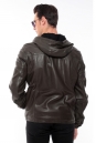 Мужская кожаная куртка из натуральной кожи с капюшоном 8022161-4