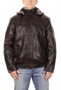 Мужская кожаная куртка из эко-кожи с капюшоном, отделка искусственный мех 8022259