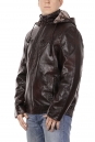 Мужская кожаная куртка из эко-кожи с капюшоном, отделка искусственный мех 8022259-2