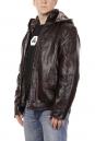 Мужская кожаная куртка из эко-кожи с капюшоном, отделка искусственный мех 8022259-5