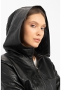 Женская кожаная куртка из натуральной кожи с капюшоном 8022279-5