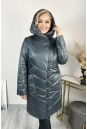 Женское пальто из текстиля с капюшоном 8024031