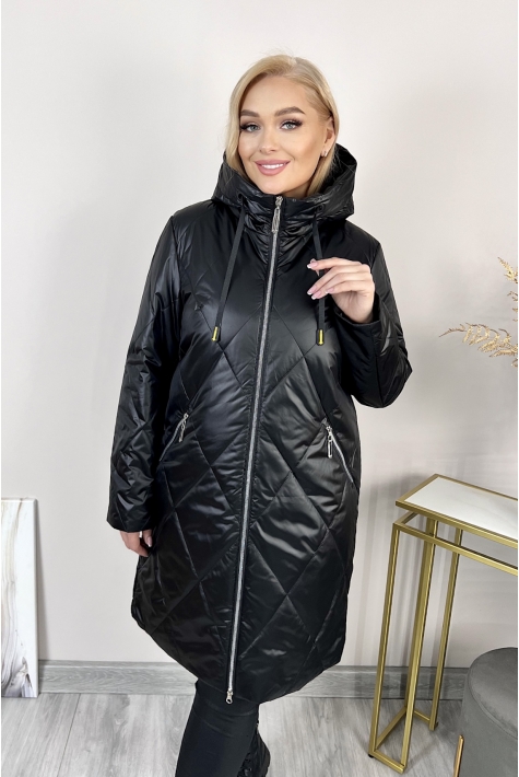 Женское пальто из текстиля с капюшоном 8024035