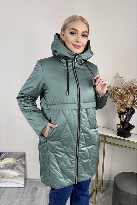Женское пальто из текстиля с капюшоном 8024091