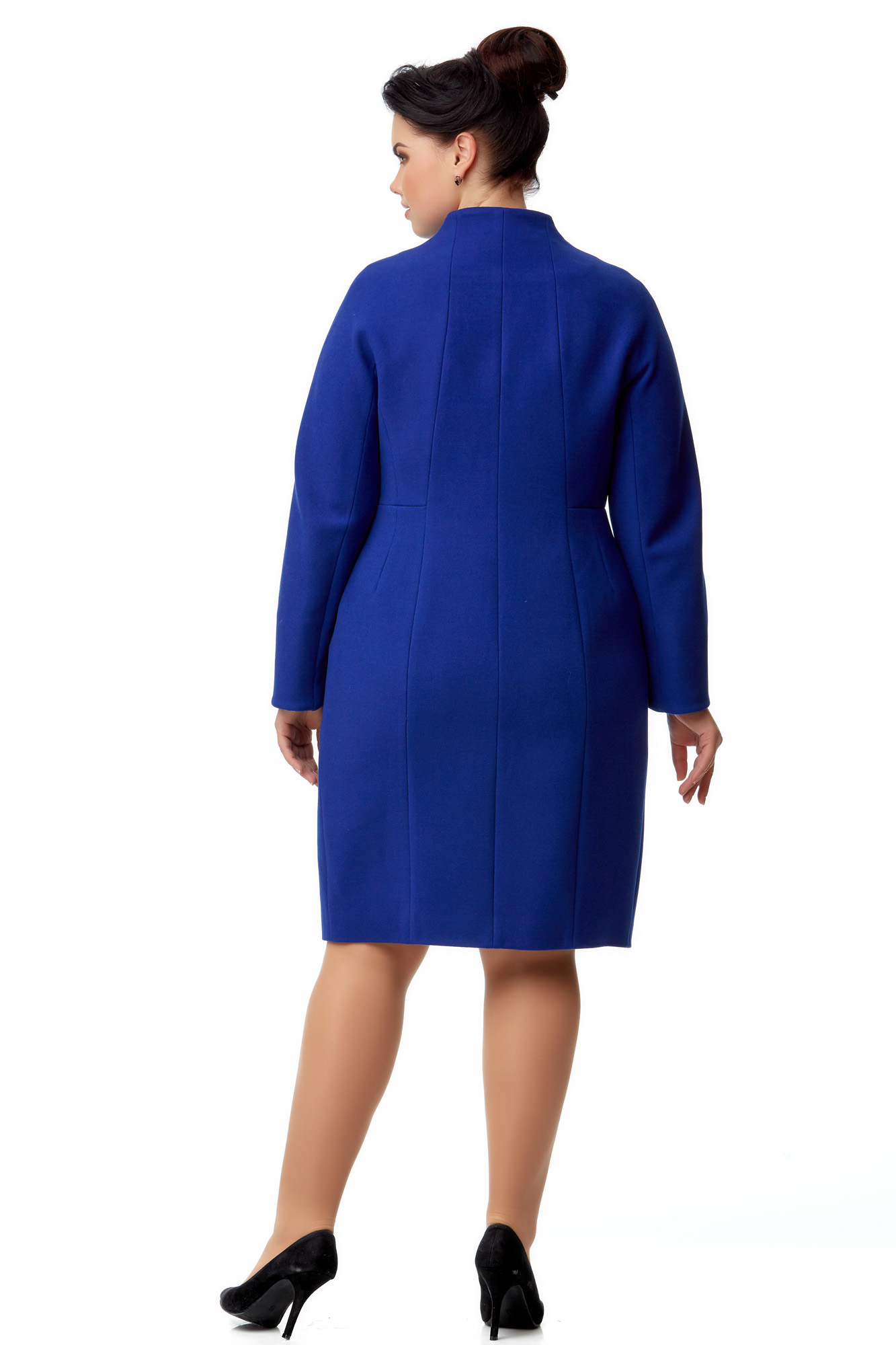 Женское пальто из текстиля с воротником 8000932-3