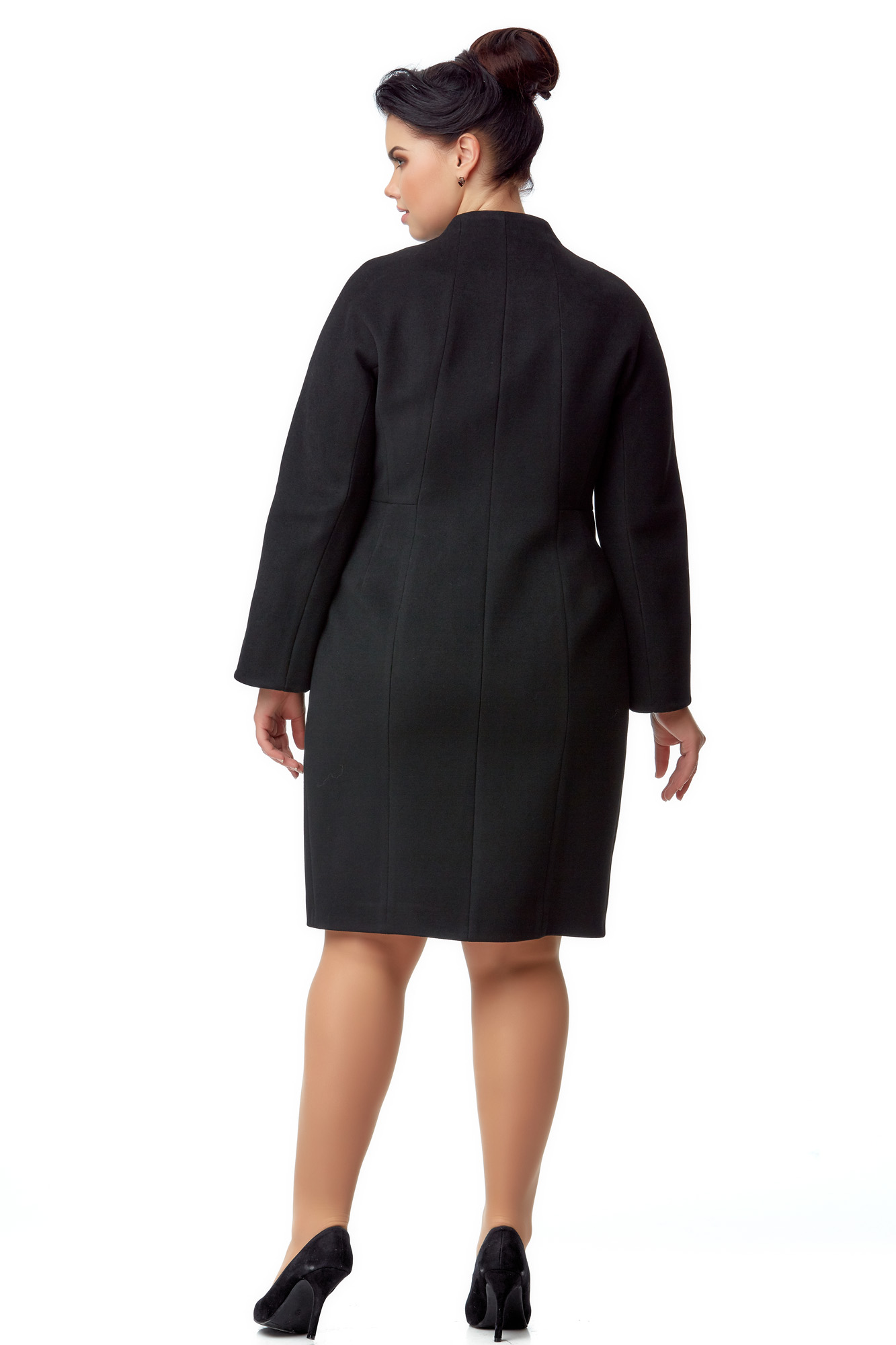 Женское пальто из текстиля с воротником 8000933-3