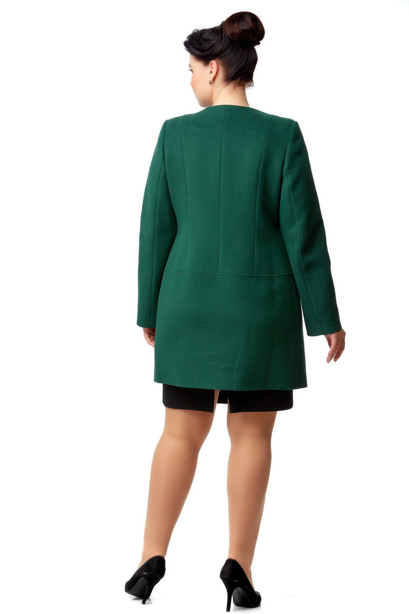 Женское пальто из текстиля без воротника 8000936-2