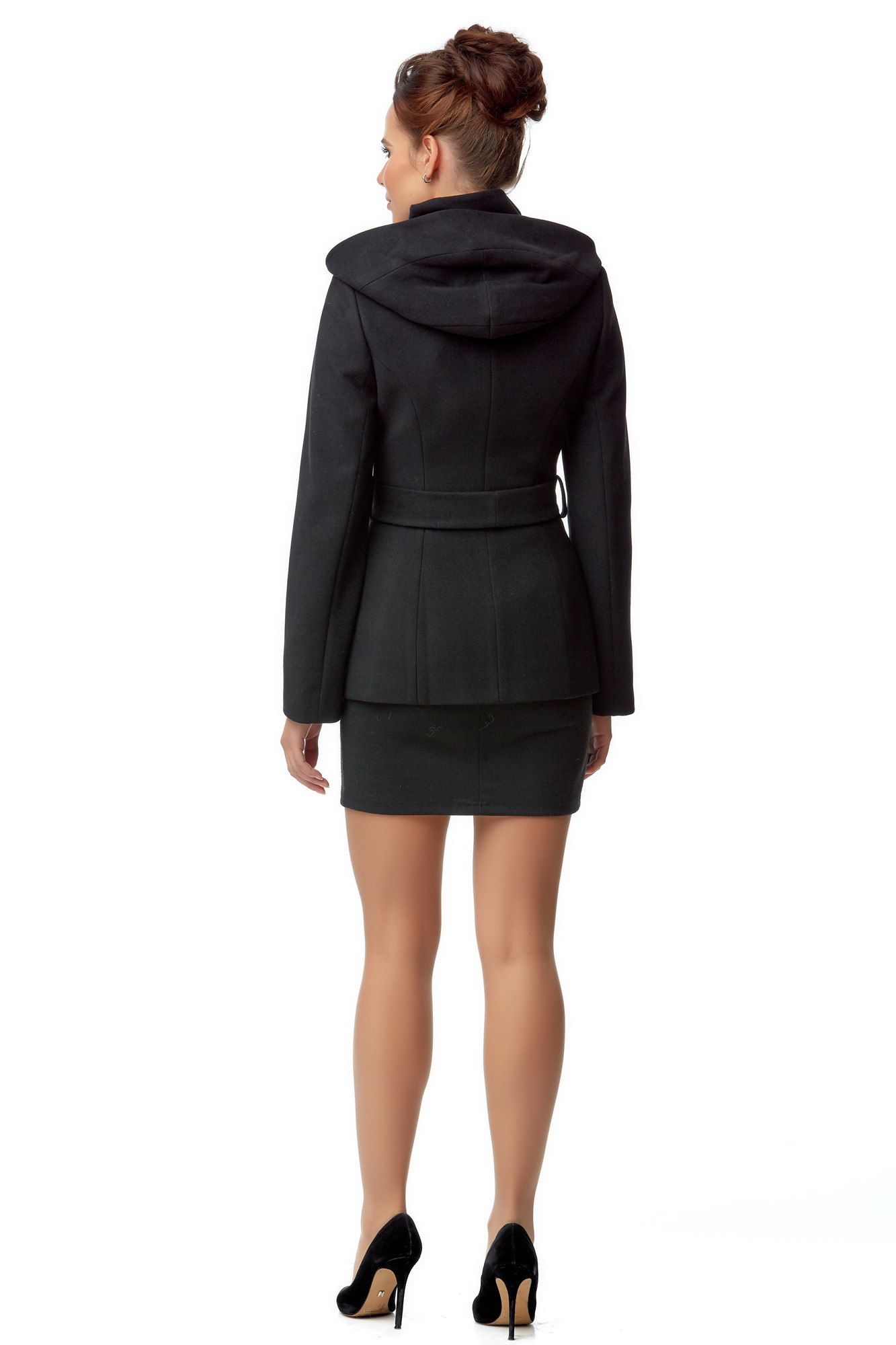 Женское пальто из текстиля с капюшоном 8000940-3