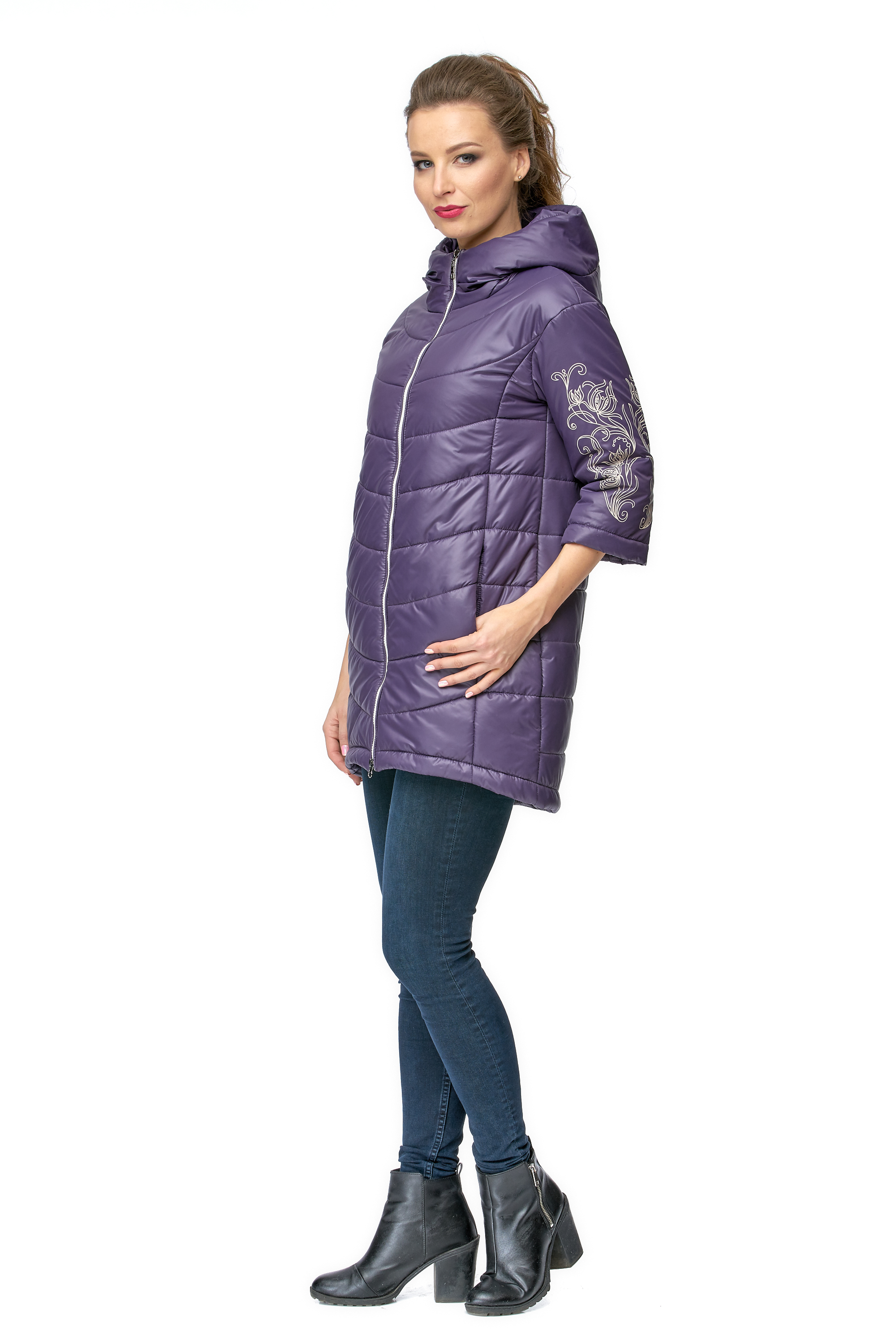 Куртка женская из текстиля с капюшоном 8001025-2