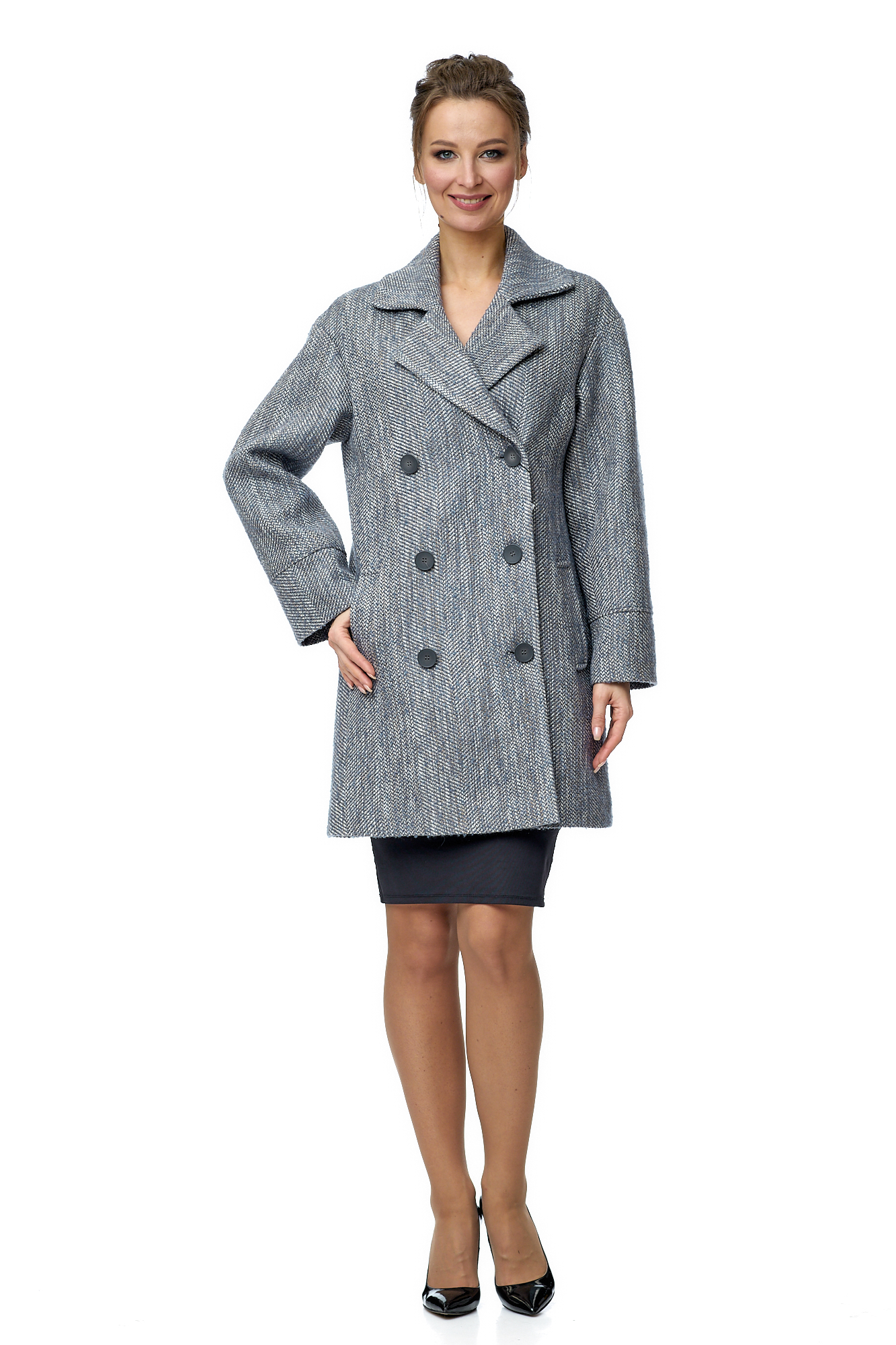 Женское пальто из текстиля с воротником 8001088-2