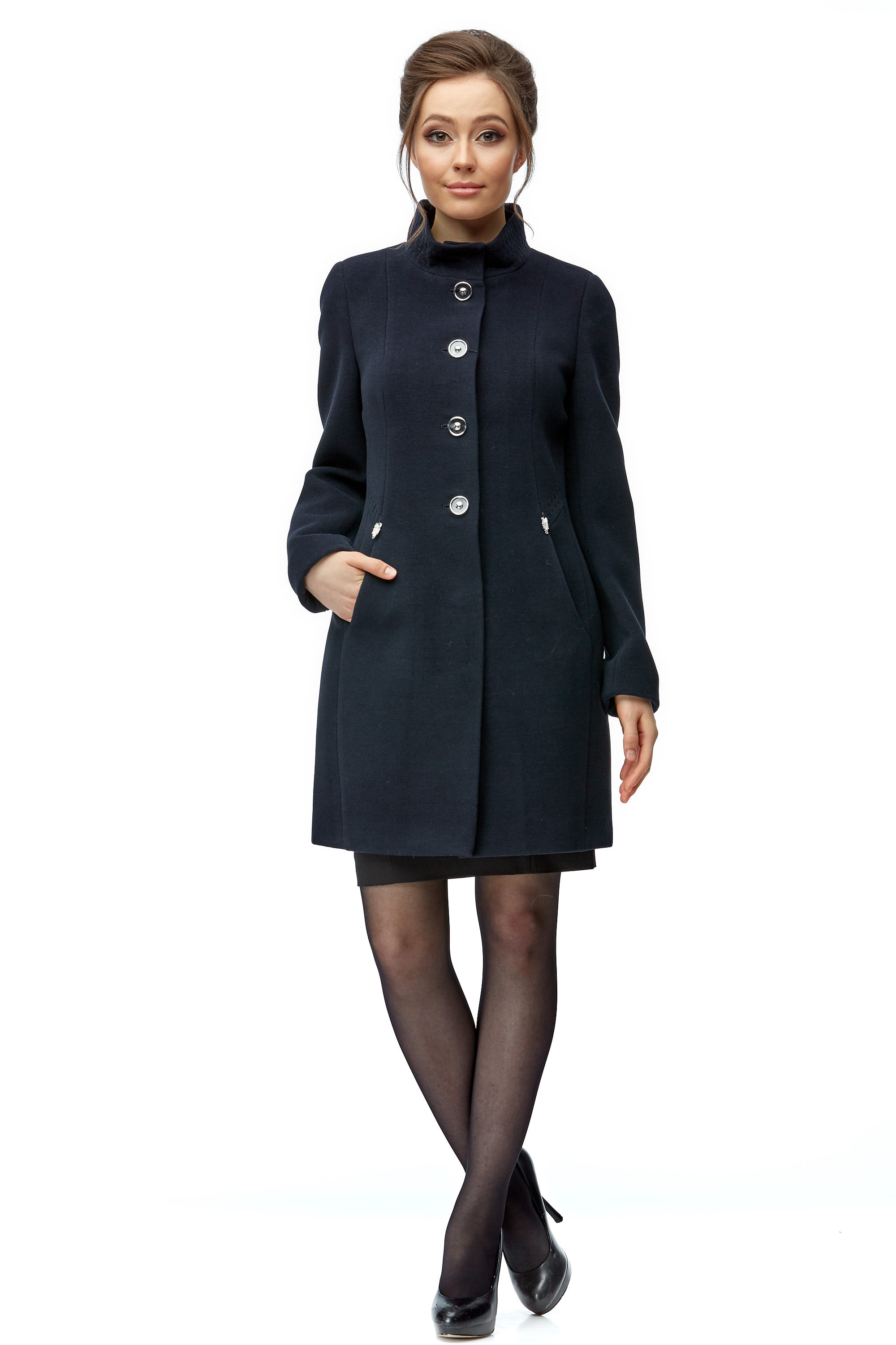 Женское пальто из текстиля с воротником 8001775-2