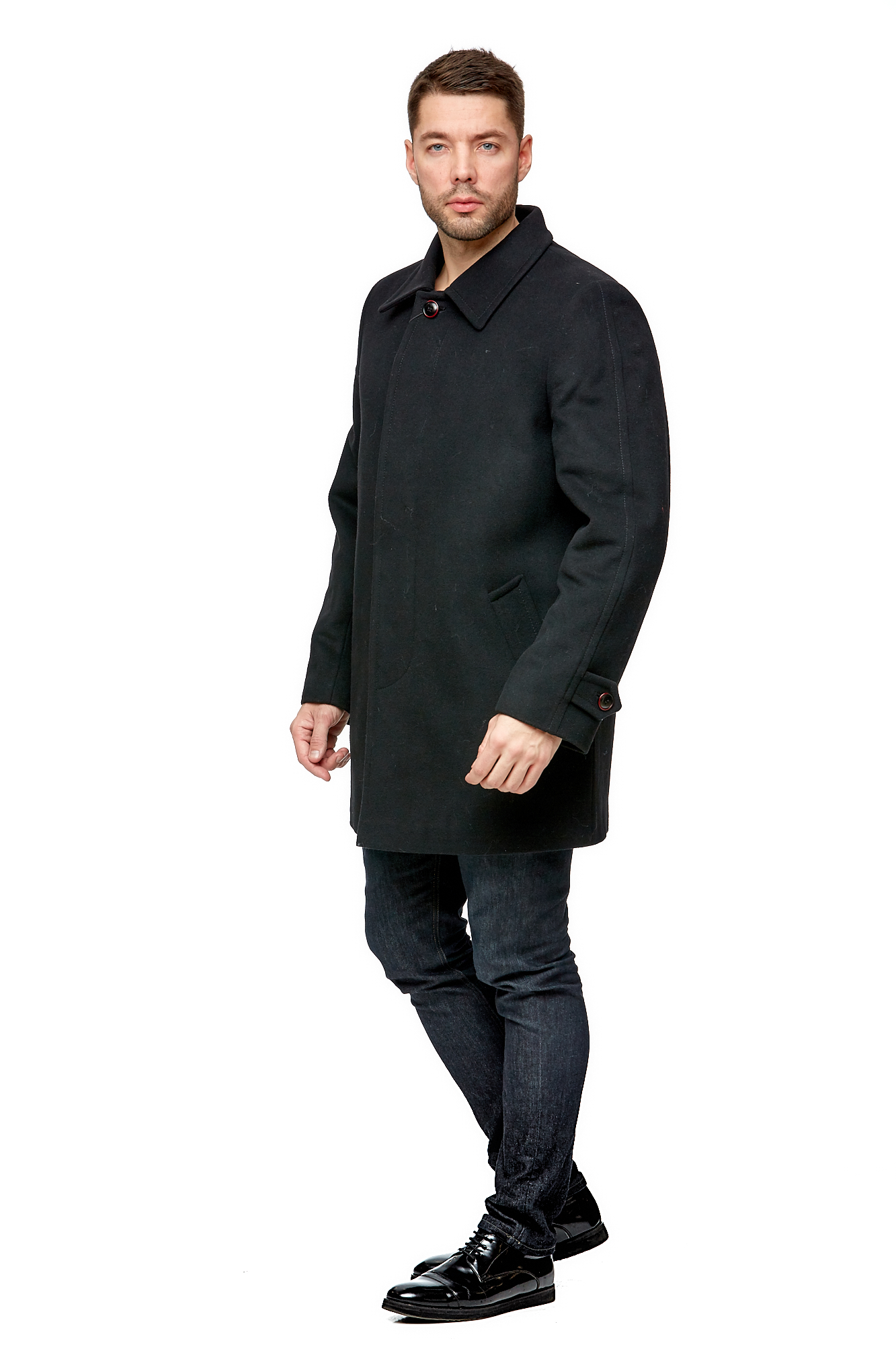 Мужское пальто из текстиля с воротником 8002076-2