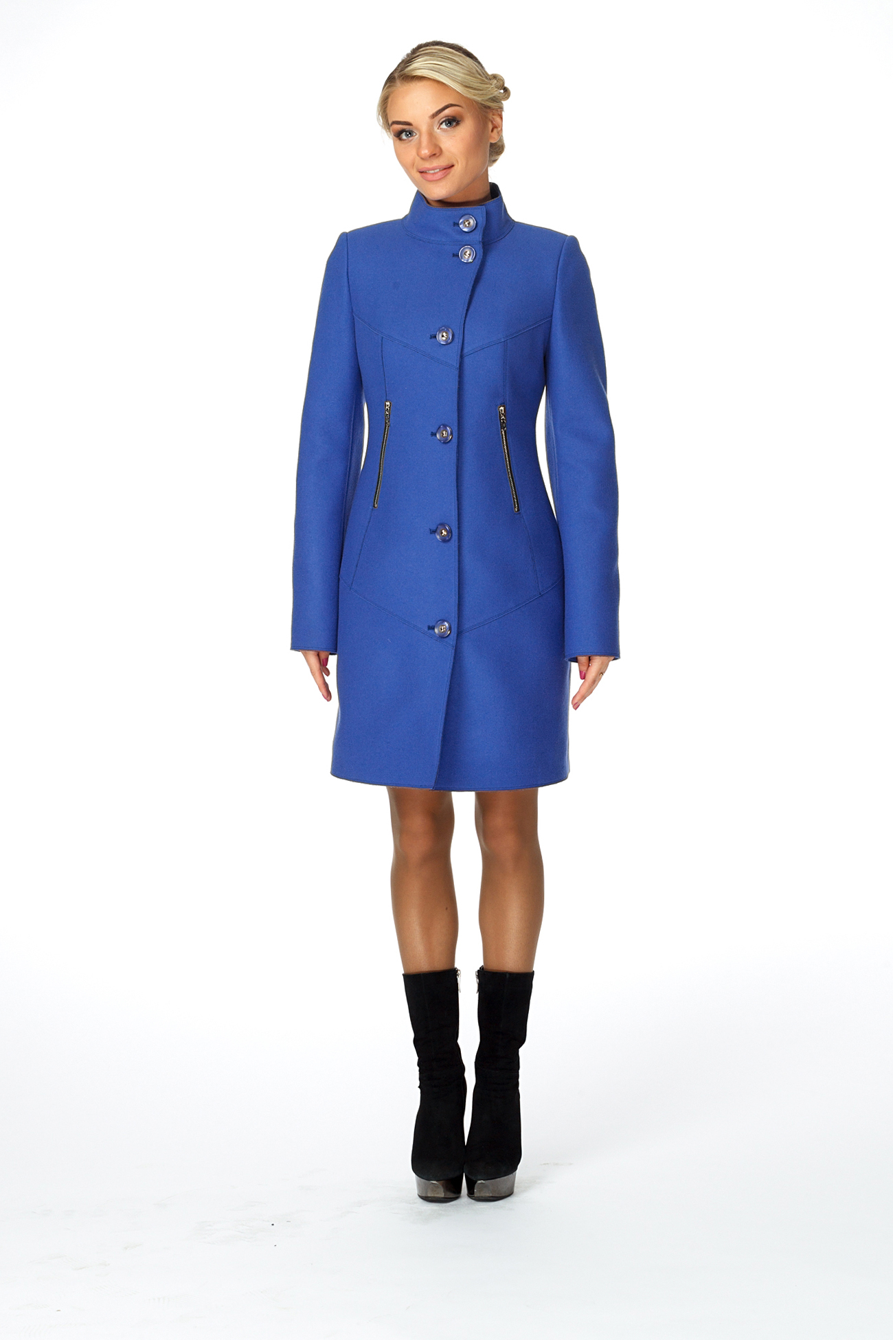 Женское пальто из текстиля с воротником 8002517-2