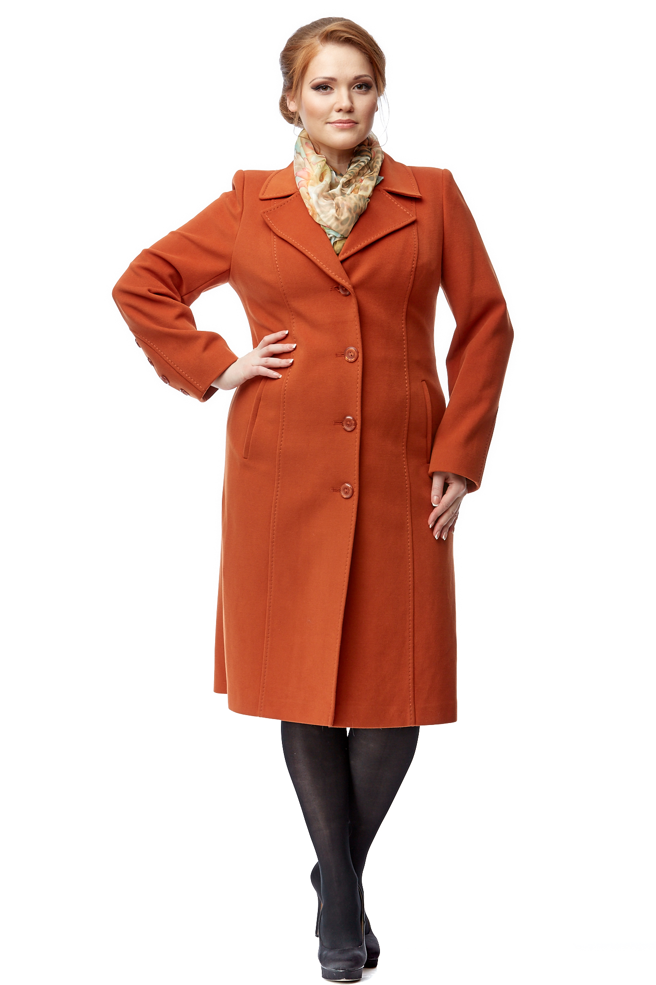 Женское пальто из текстиля с воротником 8002593-3