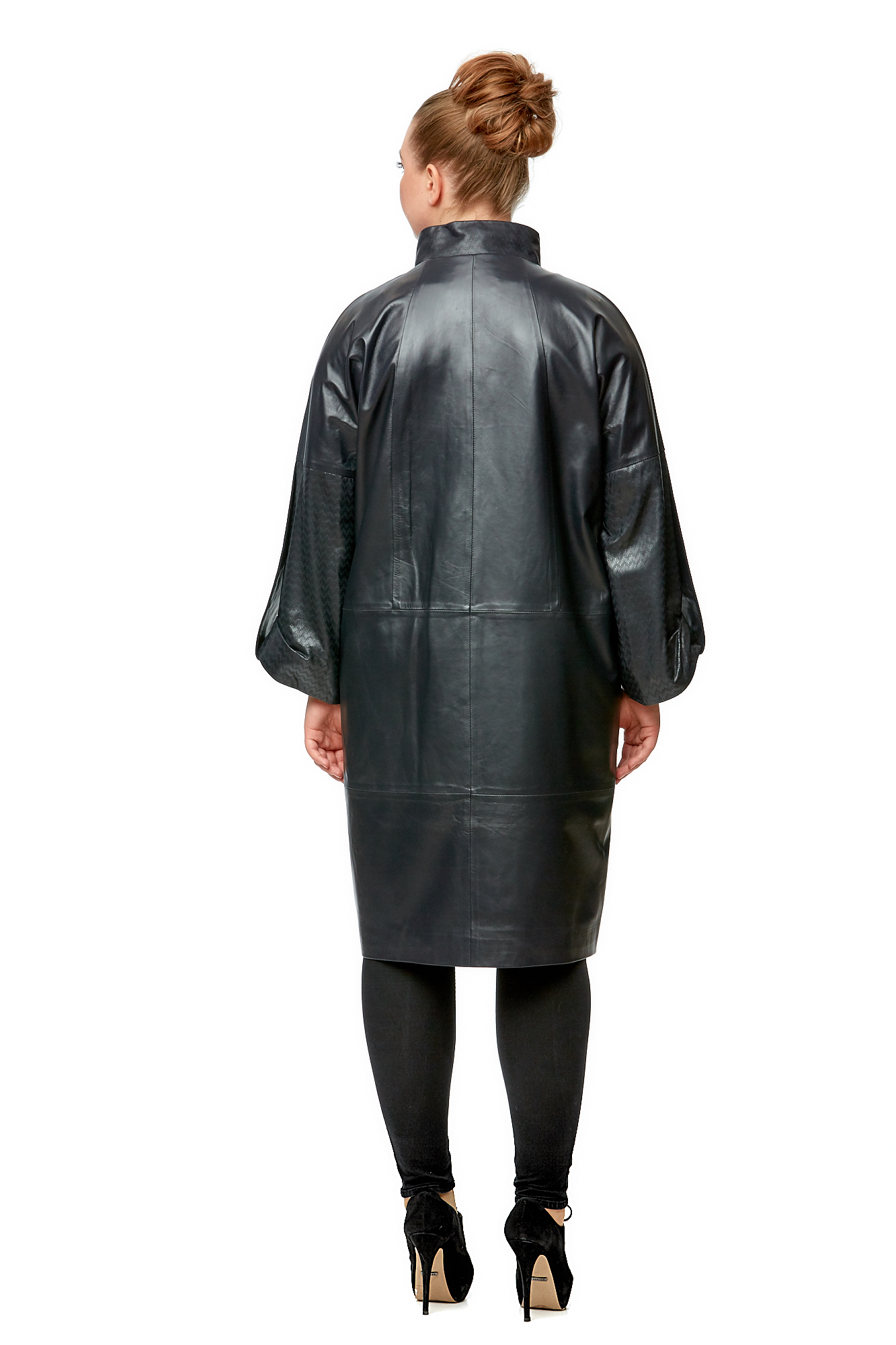 Женское кожаное пальто из натуральной кожи с воротником 8003167-2