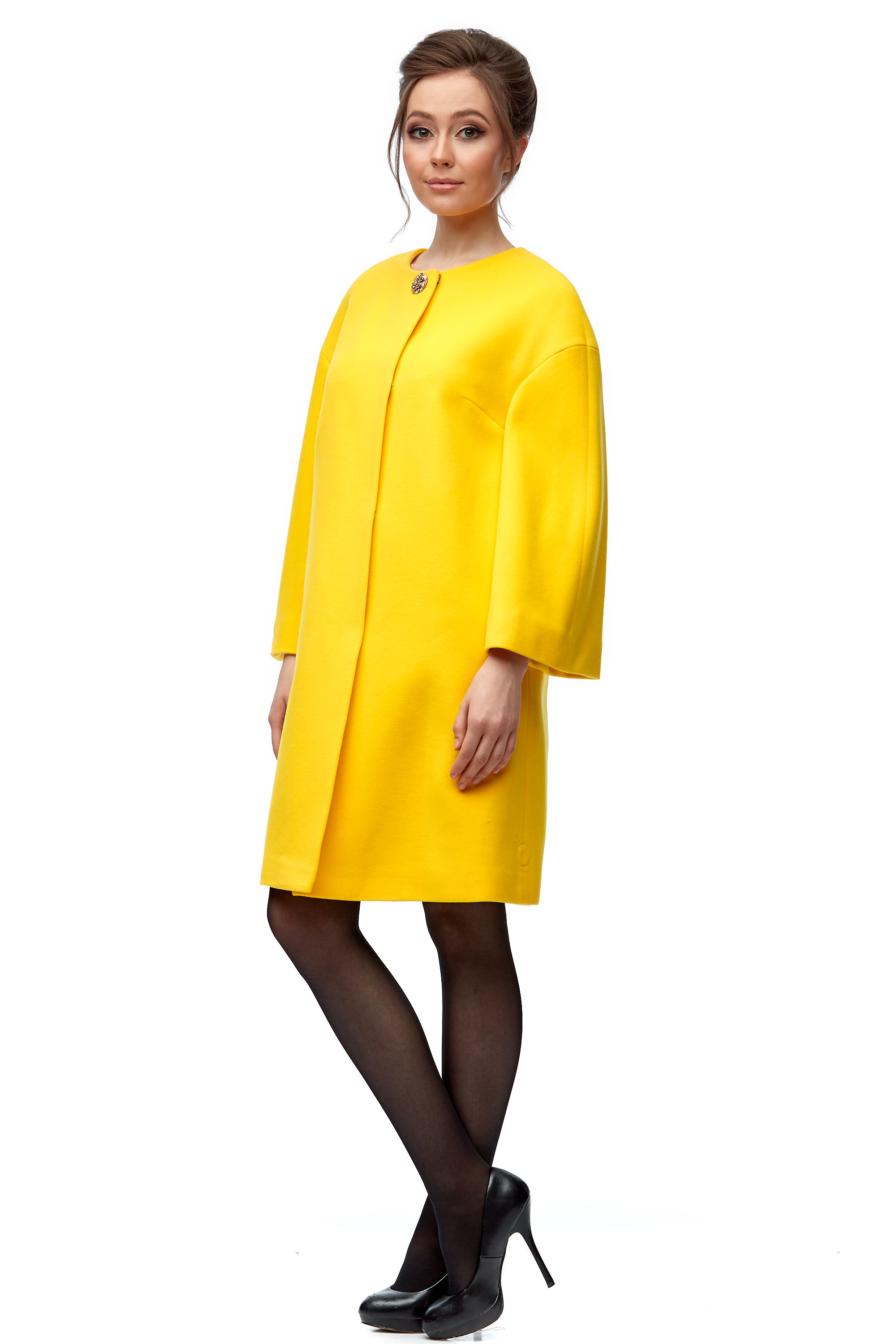 Женское пальто из текстиля без воротника 8006072-2