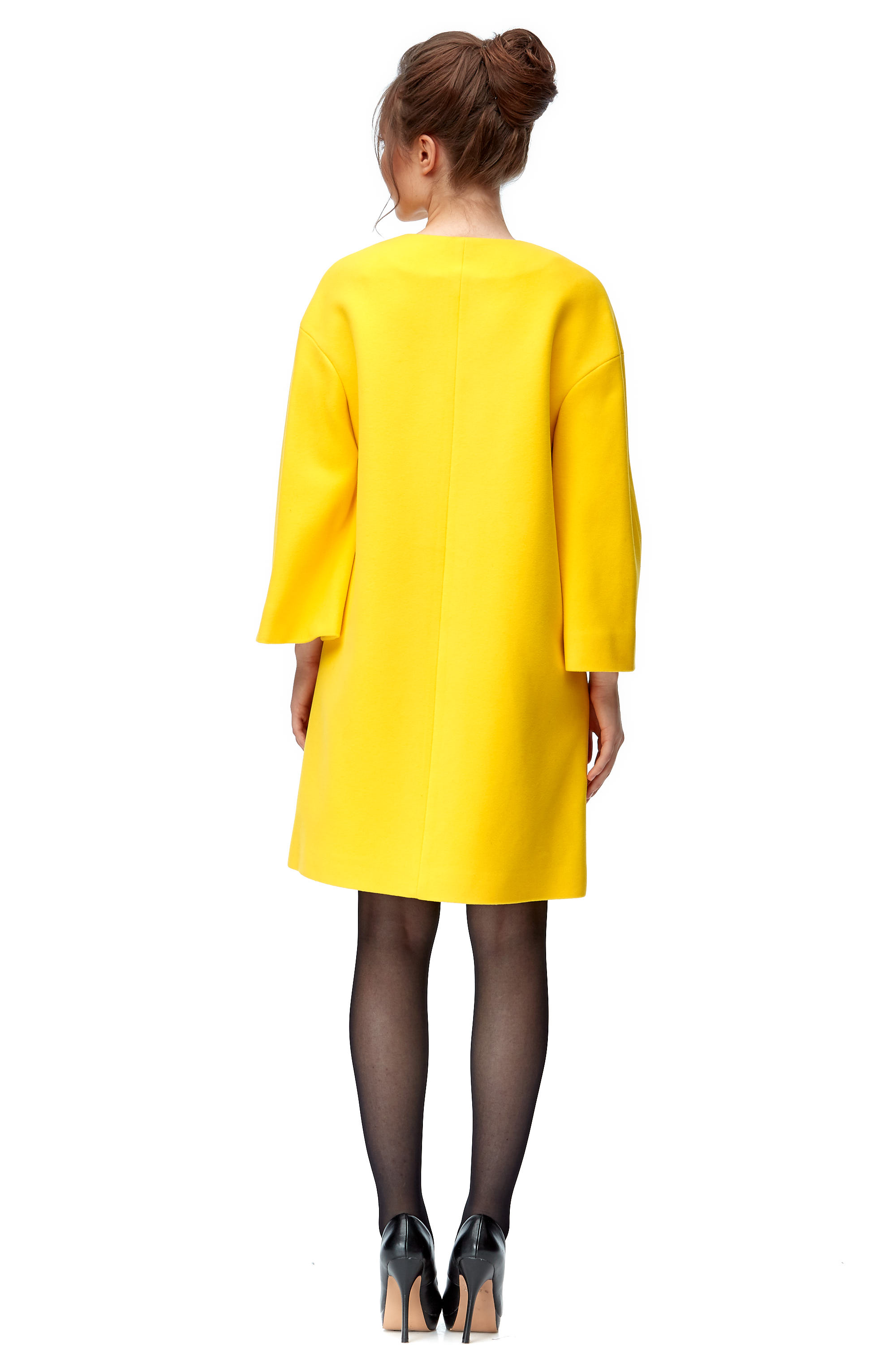Женское пальто из текстиля без воротника 8006072-3