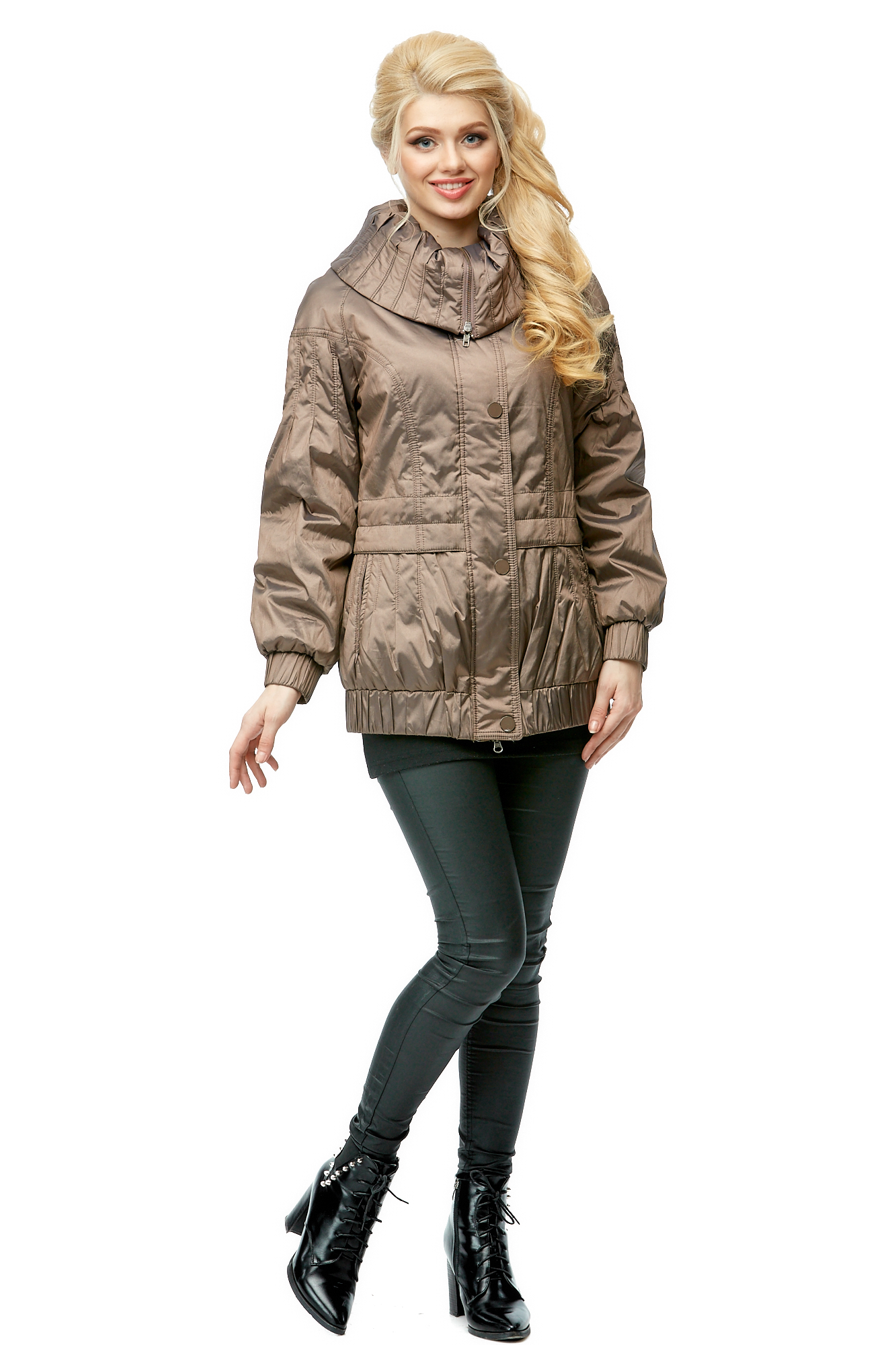 Куртка женская из текстиля с воротником 8008624-3