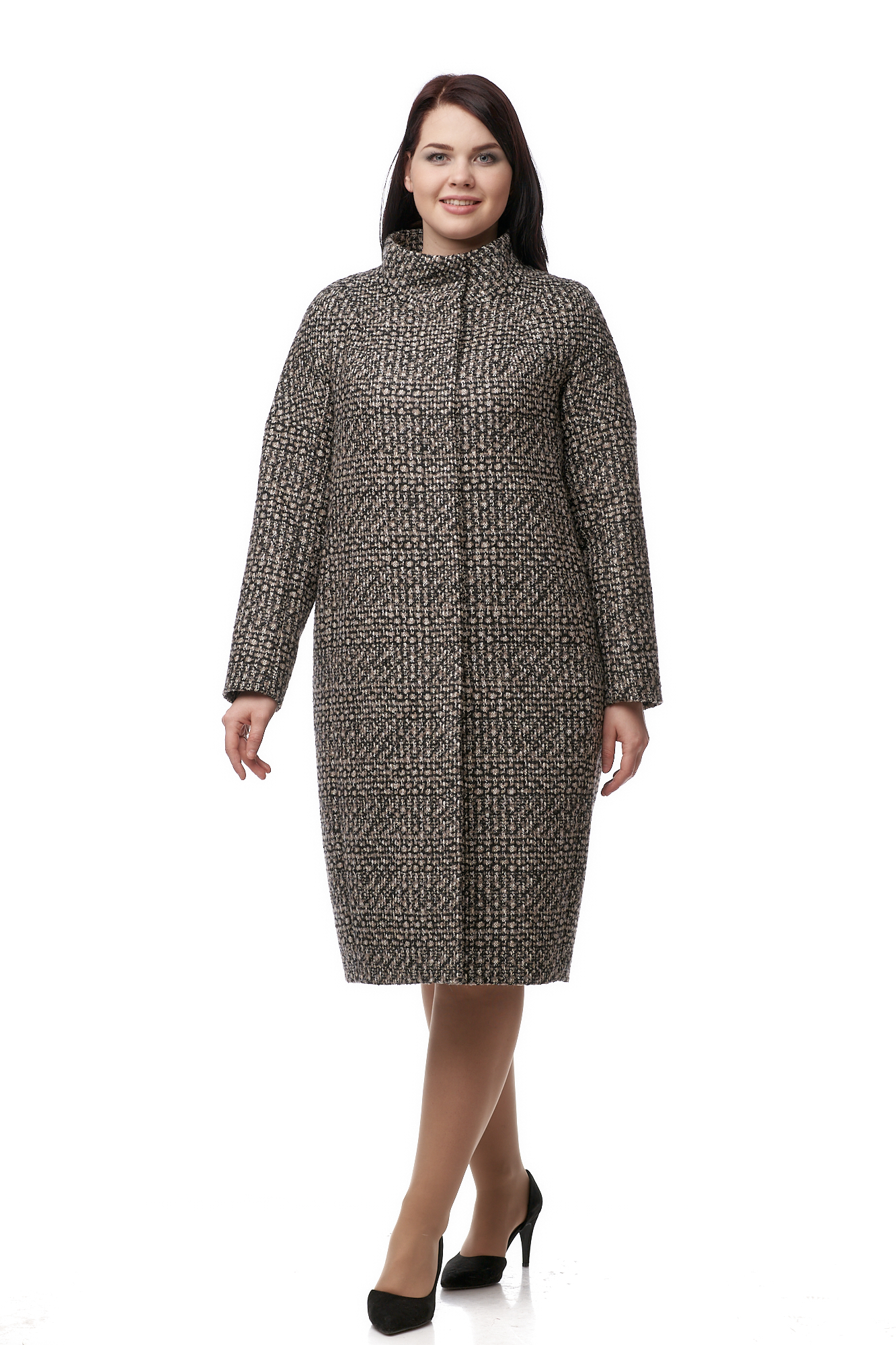 Женское пальто из текстиля с воротником 8009609-3