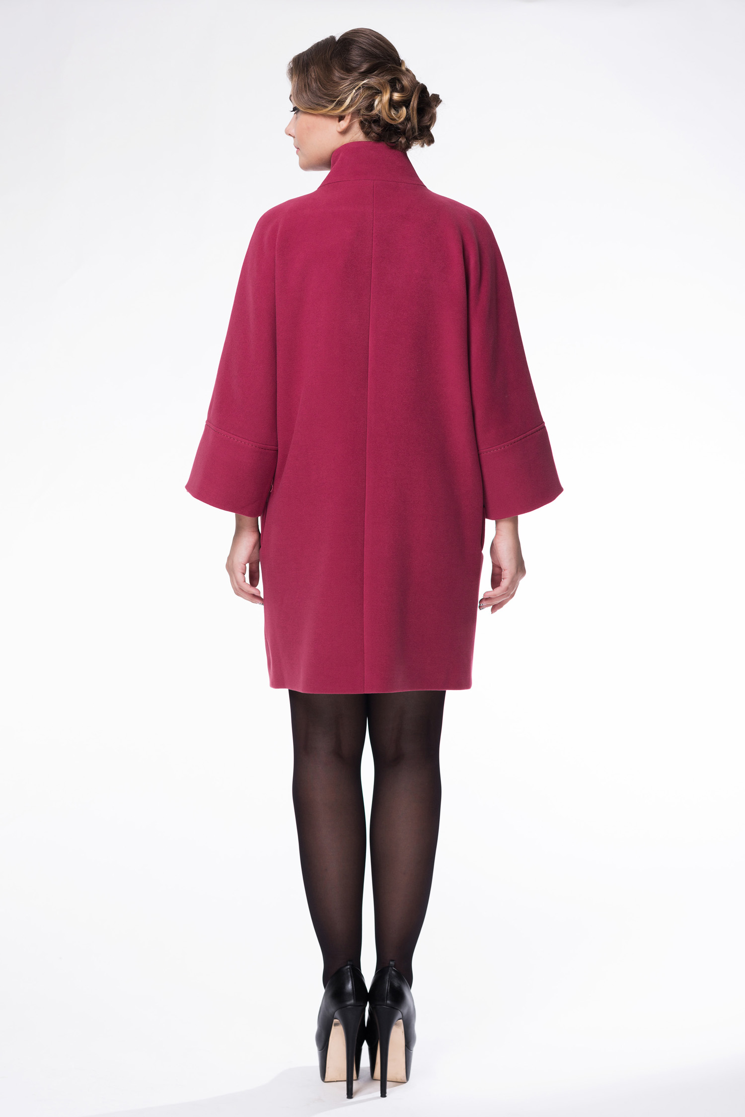 Женское пальто из текстиля с воротником 8010142-3